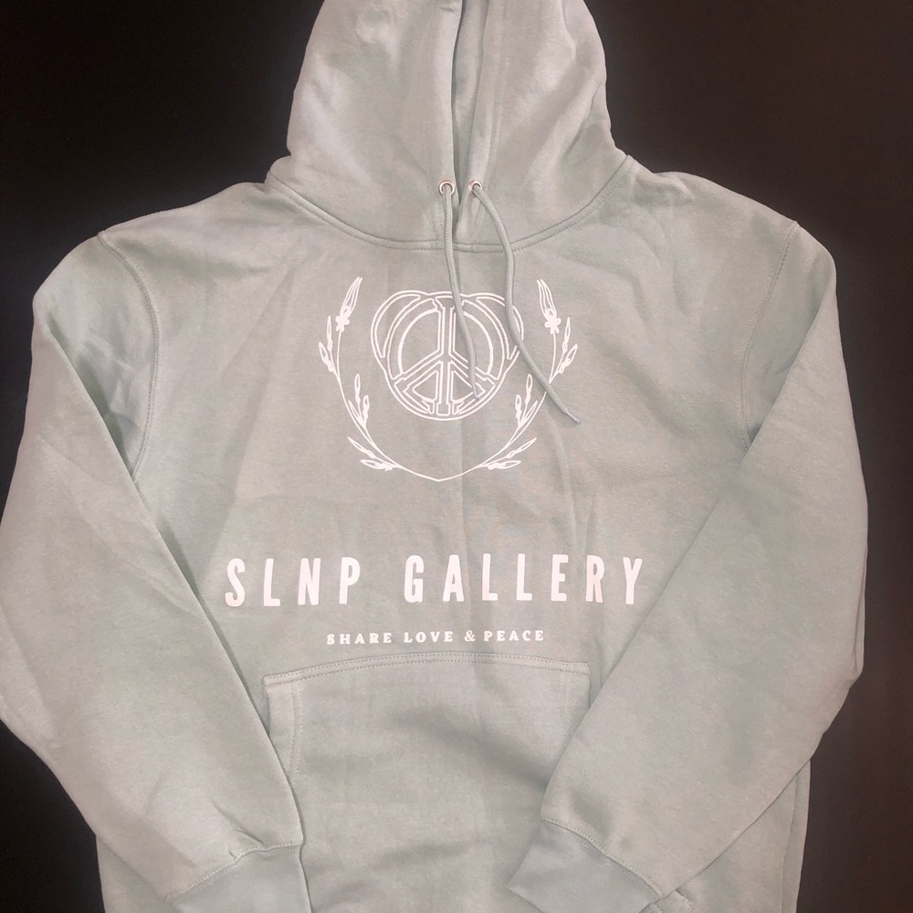 SLNP Gallery Share Love & Peace Premium Sage Hoodie